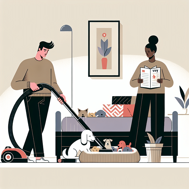 vacuuming pet bedding