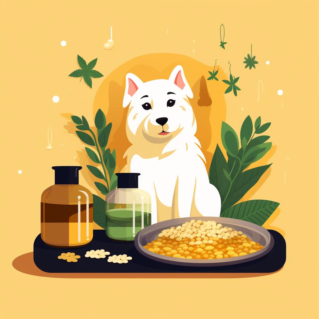 CBD oil being mixed into pet food